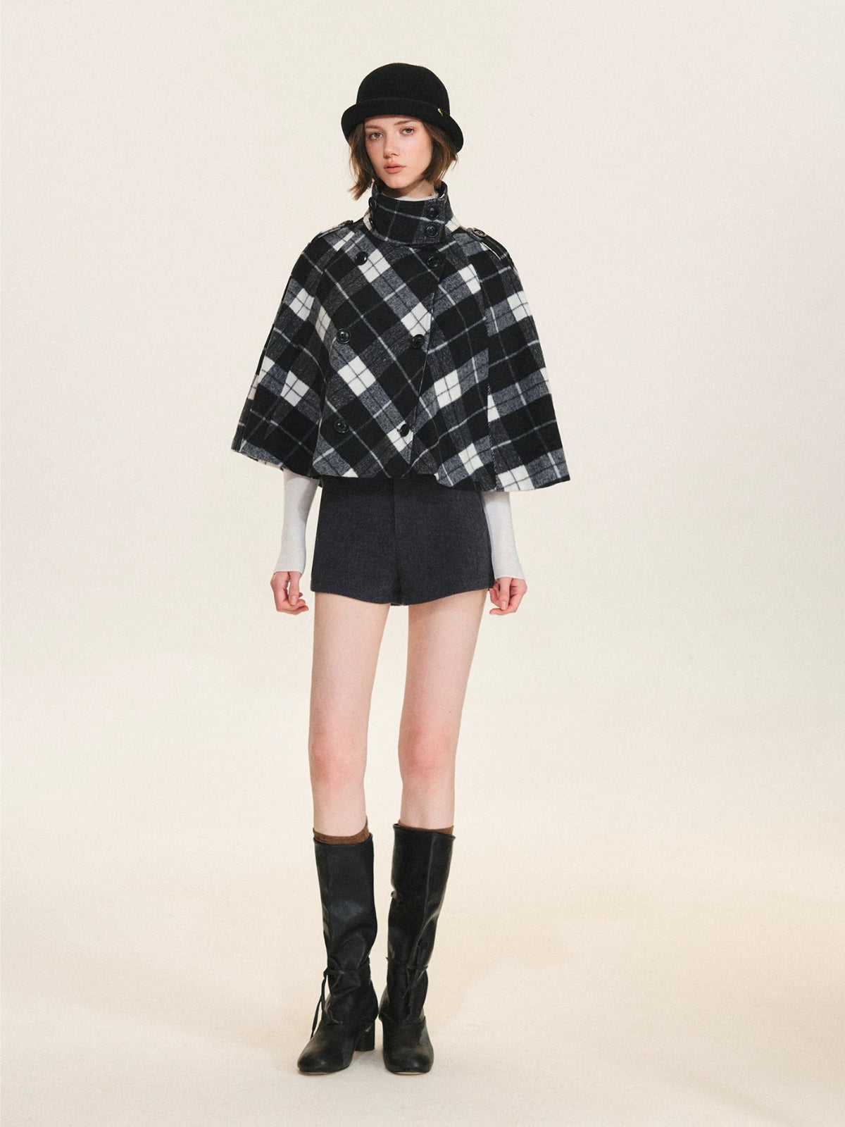 Belted Wool Blend Tailored Shorts