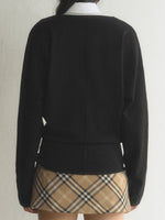 Deep V-Neck Knit Shirt Set