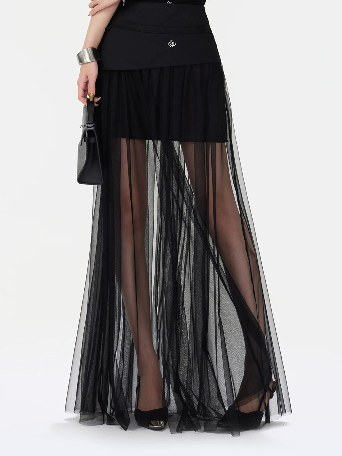 Sheer Tulle Maxi Skirt