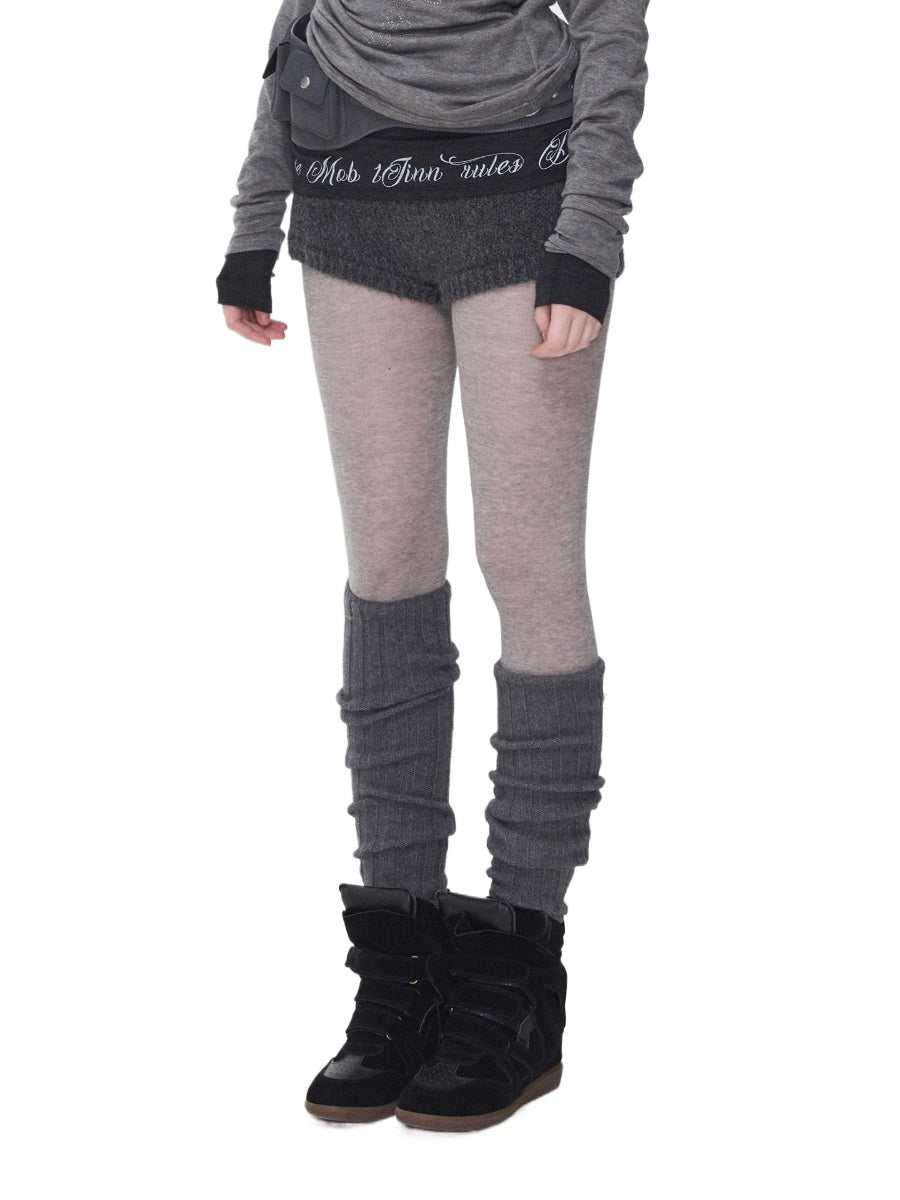 Over-the-Knee Wool Blend Ribbed Warm Leg Socks