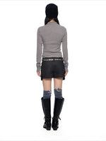 Slim Pleated Long Sleeve Top