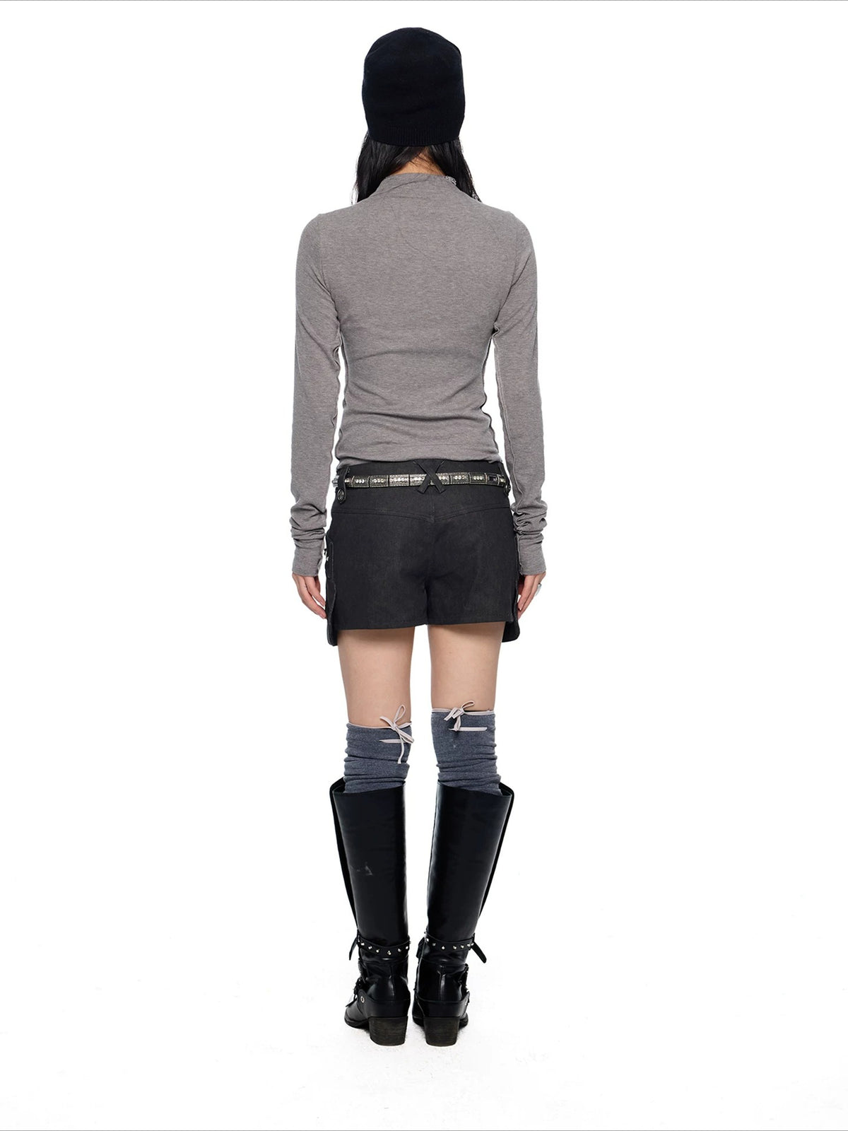 Slim Pleated Long Sleeve Top