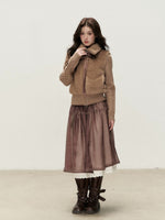 Oversized Collar Faux Fur Jacket
