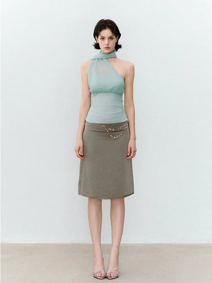 Scarf Mesh Bandeau Top