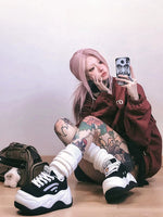 Black Wave Platform Sneakers