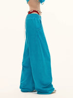 Washed Wide-Leg Casual Sweatpants