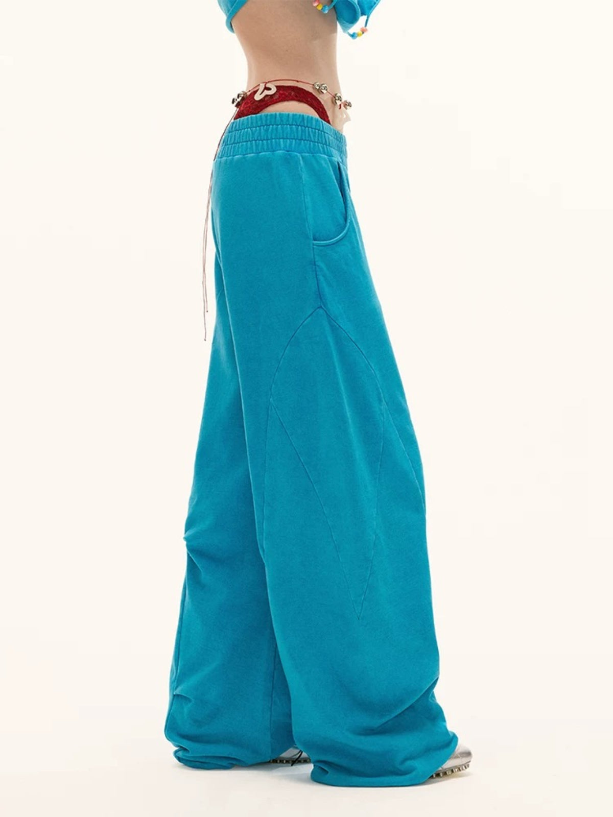 Washed Wide-Leg Casual Sweatpants