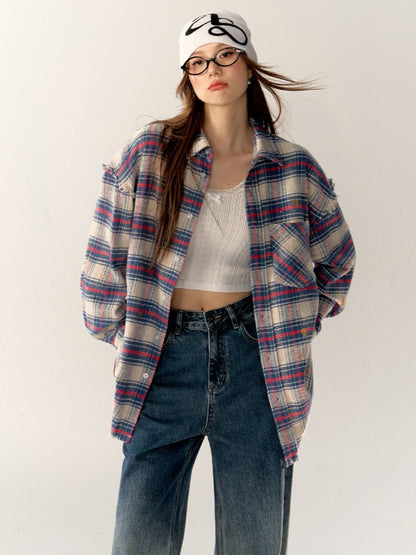 Black &amp; Blue Vintage Plaid Shirt