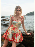 Fiorina Floral Lace-Up Mini Dress