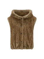 Vintage Hooded Faux Fur Vest
