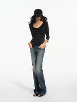 Low Rise Flare Jeans