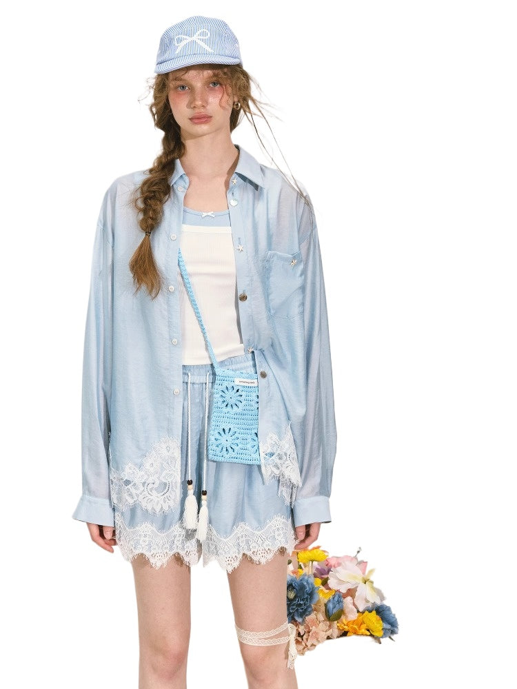 Cooling Lace - Patchwork Shirt &amp; Shorts Set