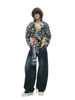 Gradient Whisker Wide Leg Jeans