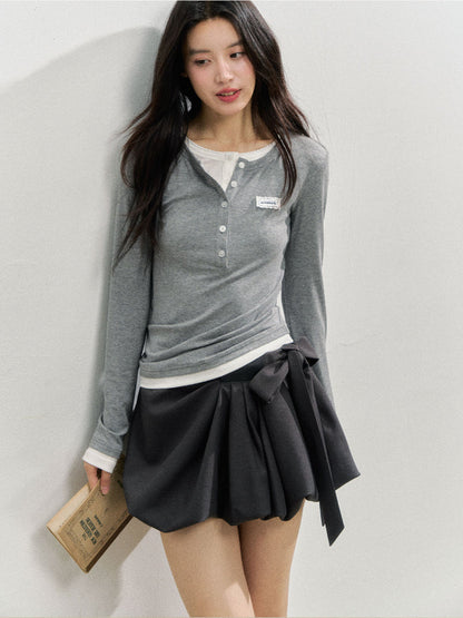 Lyocell Henley Neck Soft T-Shirt