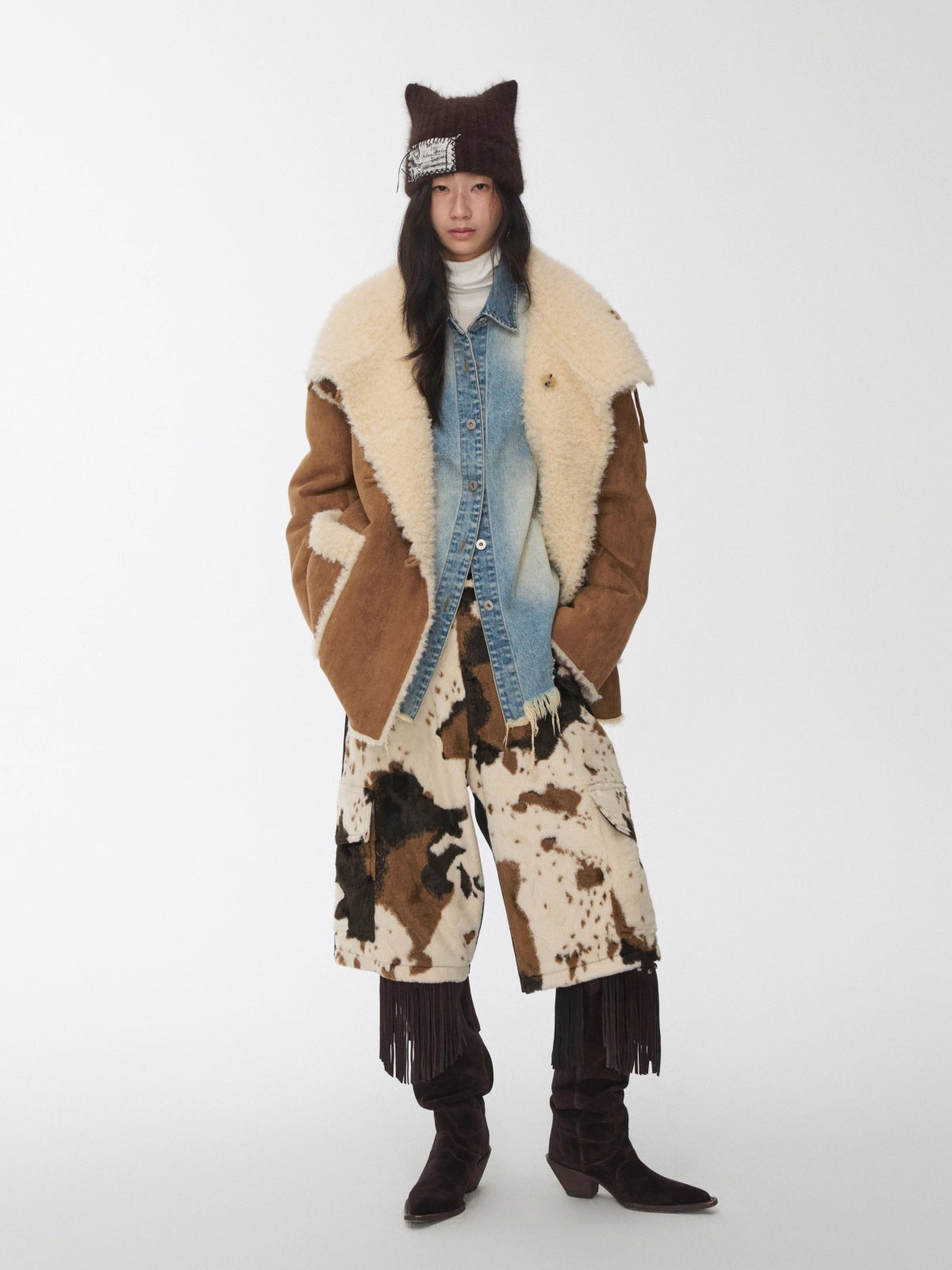 Reversible Shearling Toggle Jacket