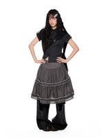 Ruffle Layered Midi Skirt