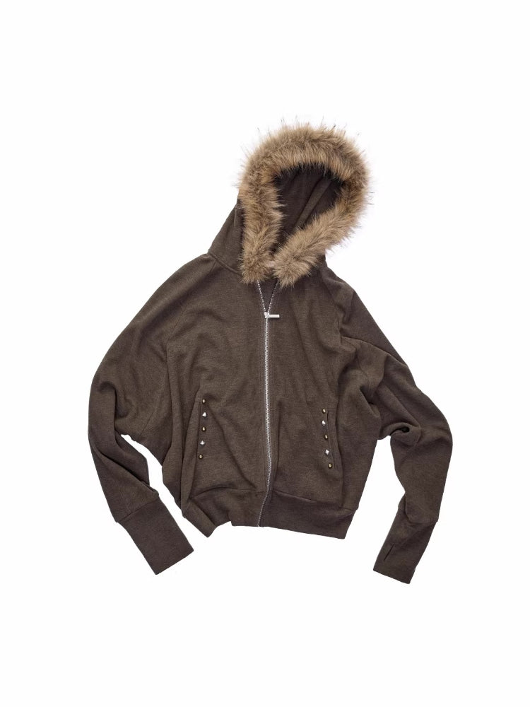 Studded Batwing Hoodie Set