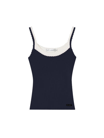 Red &amp; Blue Wavy Trim Knit Cami