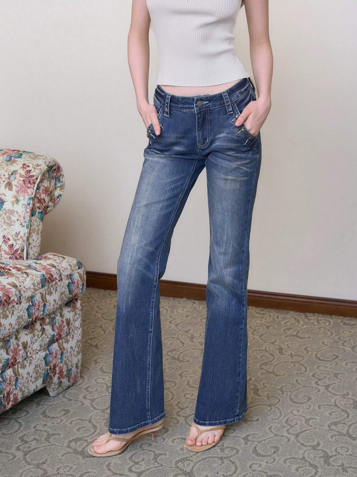 Studded Flare Jeans