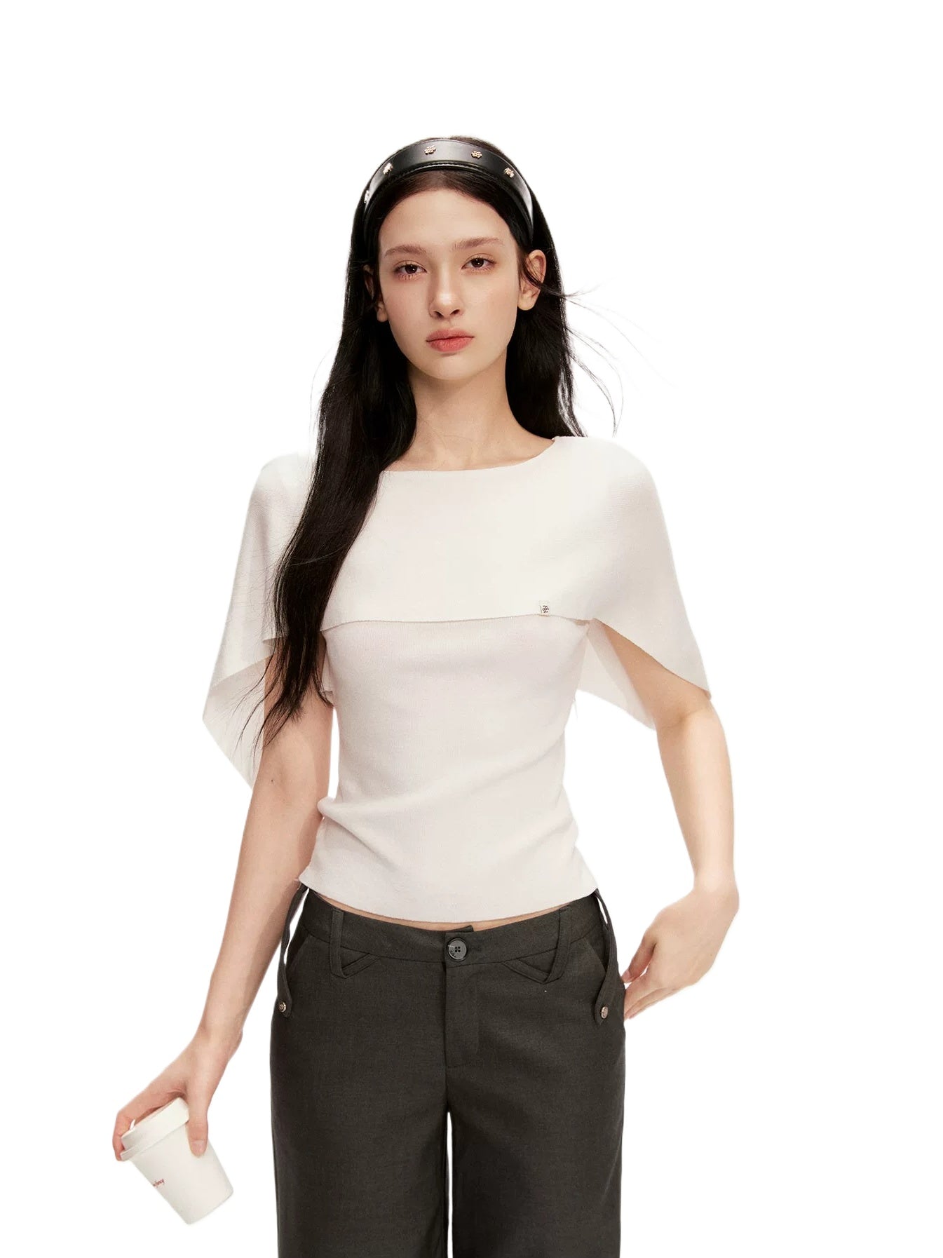 White Off Shoulder Knit Top