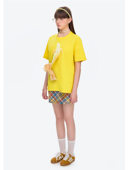 Monkey Bear Doll Banana Cotton T-shirt