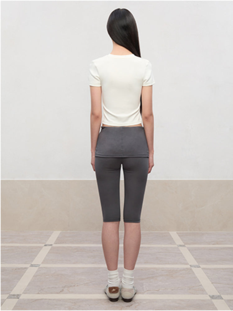 Regular-Shoulder Round Neck Short-Sleeve T-Shirt