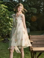 Chiffon Floral Embroidered Dress