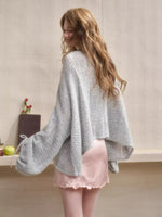 Mohair Wool Openwork Knit Cardigan