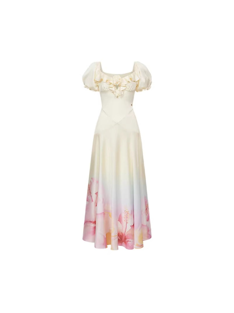 Florette Gradient Square Neck Dress
