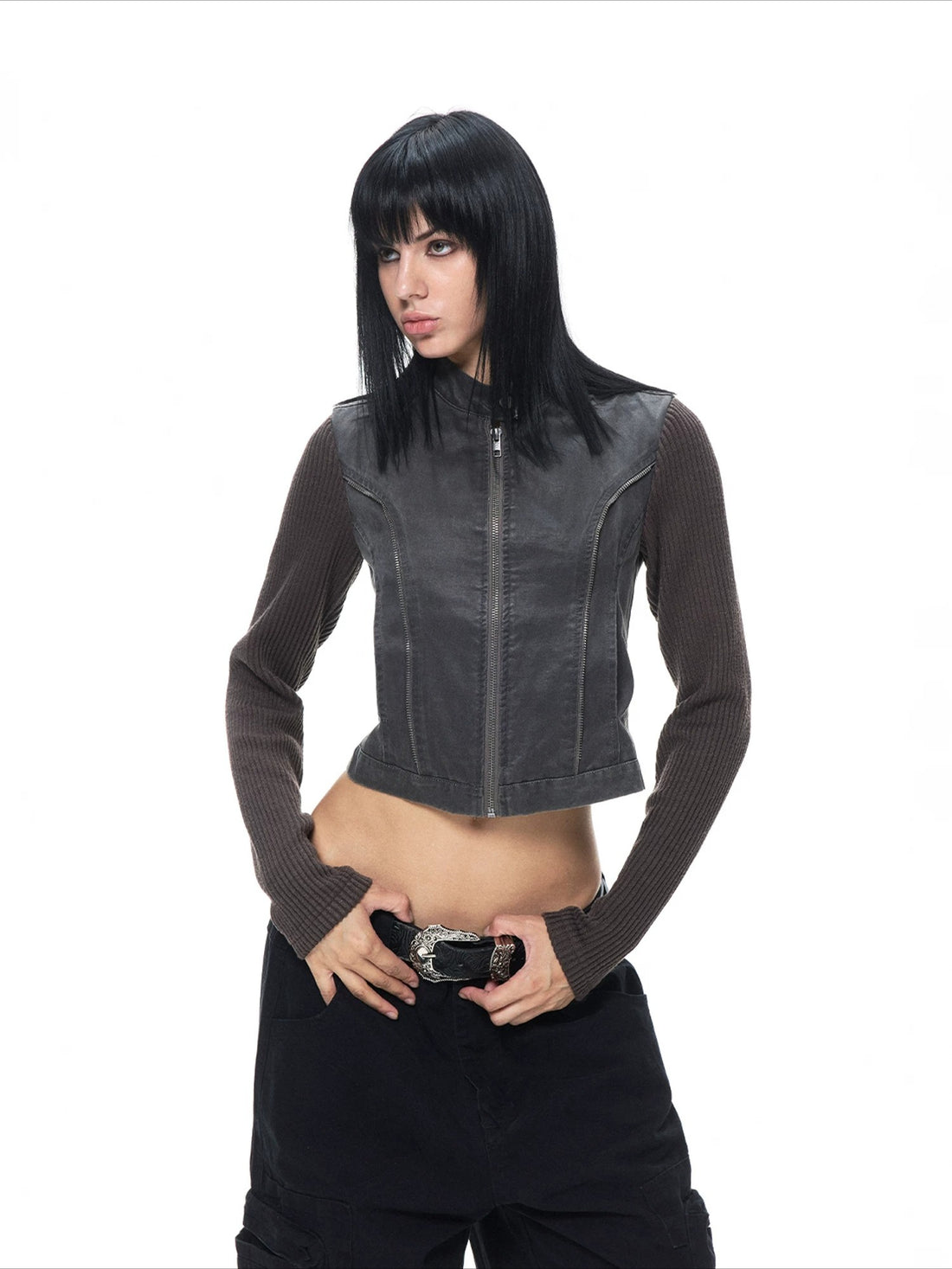 Vintage Stand Collar Utility Jacket
