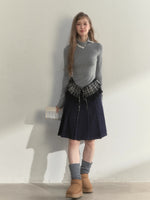“Layered Essential” Pleated Panel Knit Top