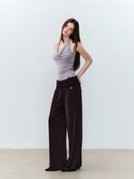 Purple & Blue Draped Halter Top