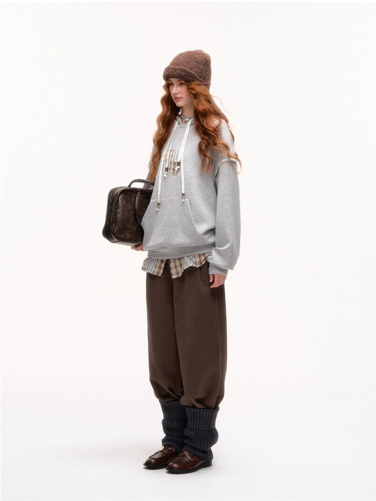 Apple Patch Two-Piece Layered Hoodie