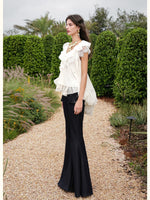 Ruffle V-Neck Sleeveless Blouse