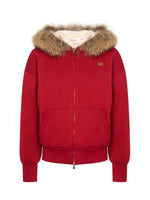 Red Fur-Trimmed Hoodie & Pants Set