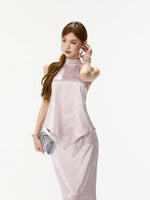 Satin Halter Top & Skirt Set
