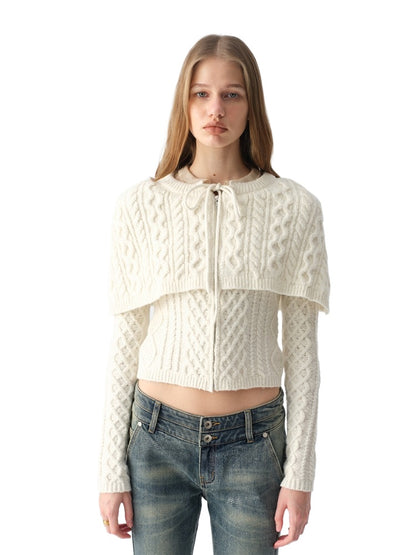 Cable Cape Knit Cardigan