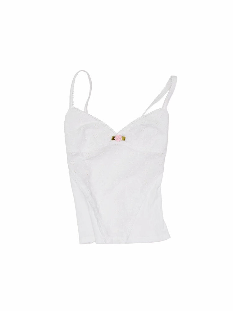 Rose Jacquard V-Neck Camisole