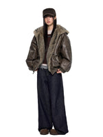 Fur Hood Pocket Puffer Jacket
