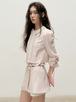 Pink Lace Shirt Skort Set