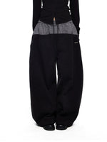 Plaid Drawstring Wide Leg Pants
