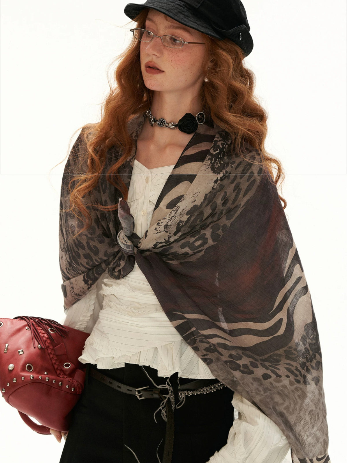 Leopard Print Tencel Scarf Wrap