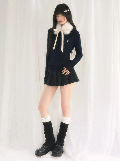 Detachable Snood Cable Knit Top