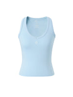 White & Blue V-neck Fitted Top