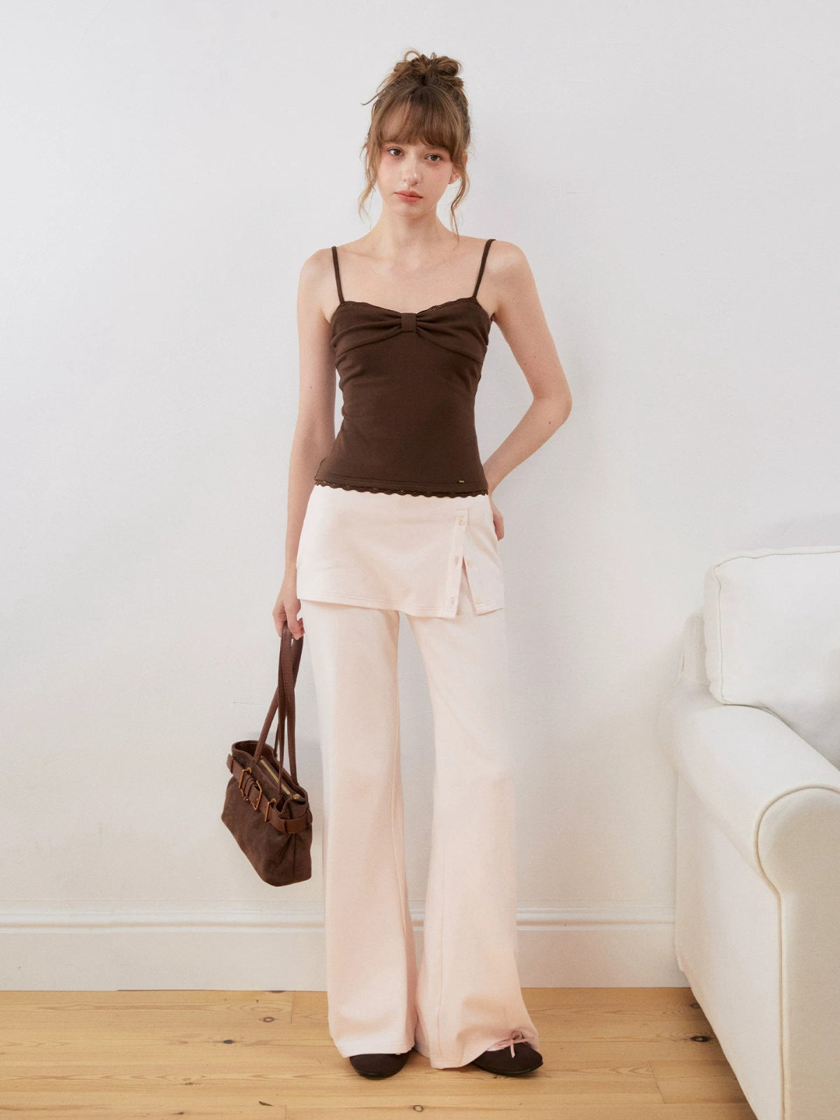Bow Lace Trim Camisole Top