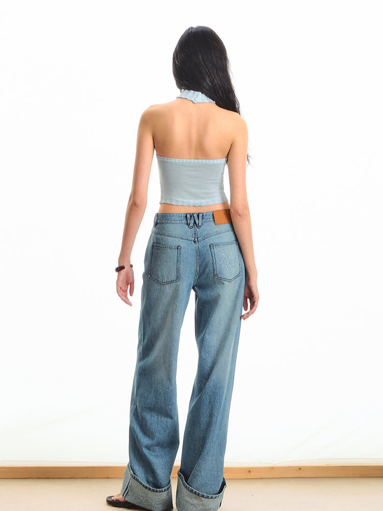 Fair Isle High-Waist Backless Top