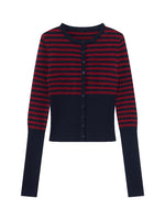Stripe Wool Knit Cardigan