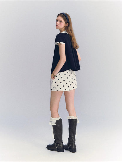 Polka Dot Collar Top