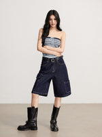Cargo Denim Bermuda Shorts