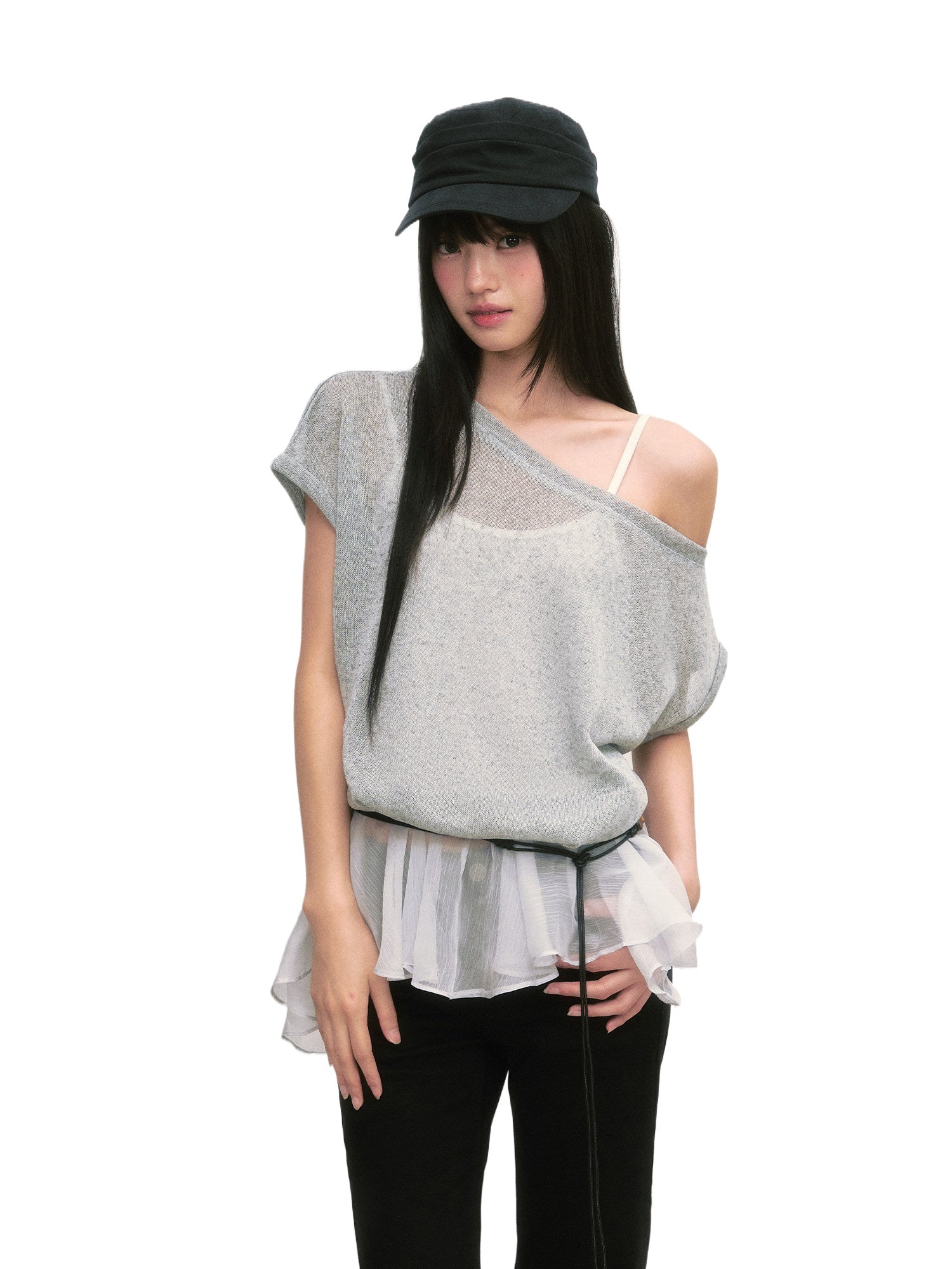 Layered Hem Faux Top